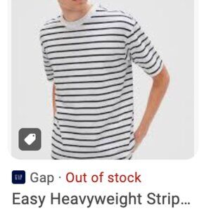 NWT Mens Gap Easy Heavyweight Stripe T-Shirt Large